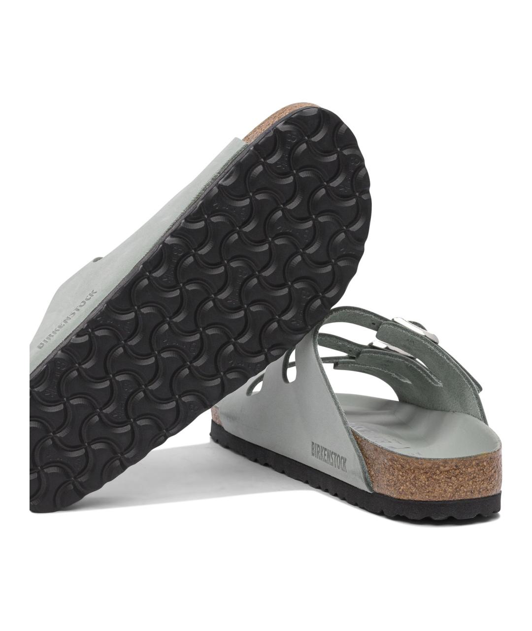 BIRKENSTOCK Серые кожаные сандалии, фото 5