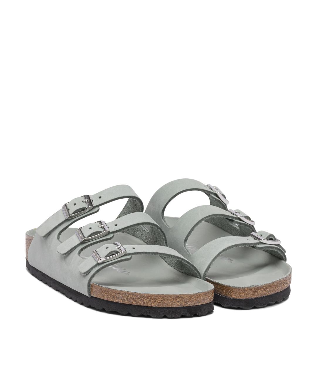 BIRKENSTOCK Серые кожаные сандалии, фото 2