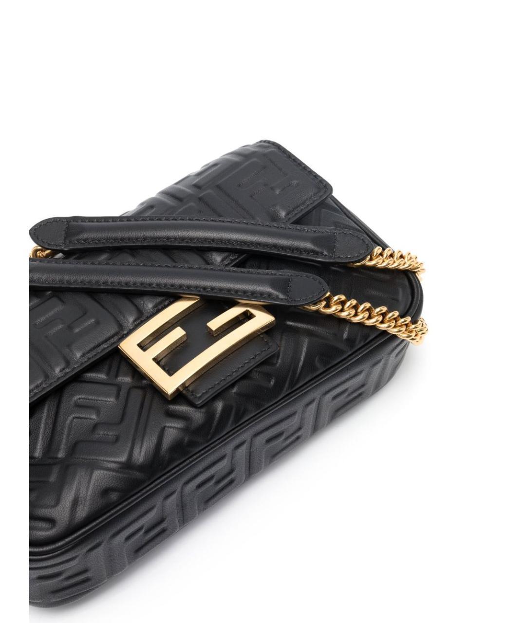 FENDI Черная кожаная сумка через плечо, фото 3