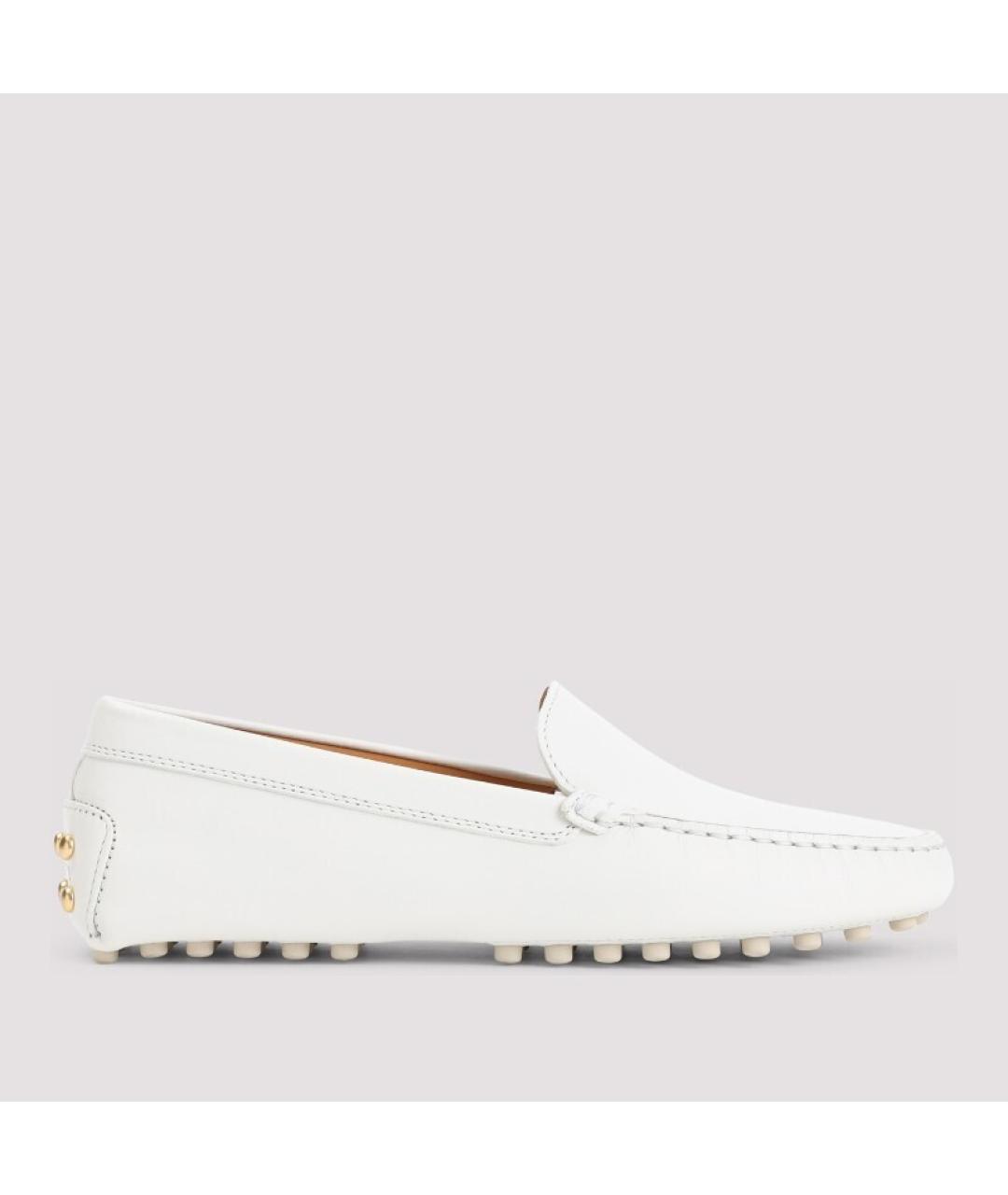 TOD'S Белые кожаные лоферы, фото 1