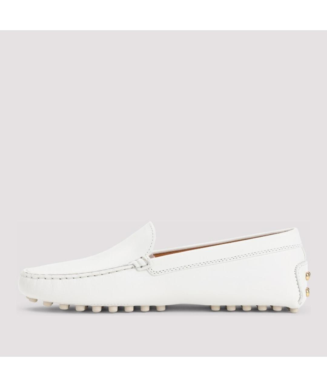 TOD'S Белые кожаные лоферы, фото 4