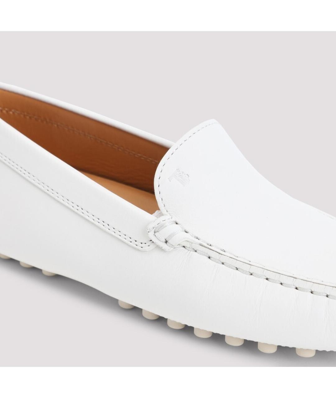 TOD'S Белые кожаные лоферы, фото 2