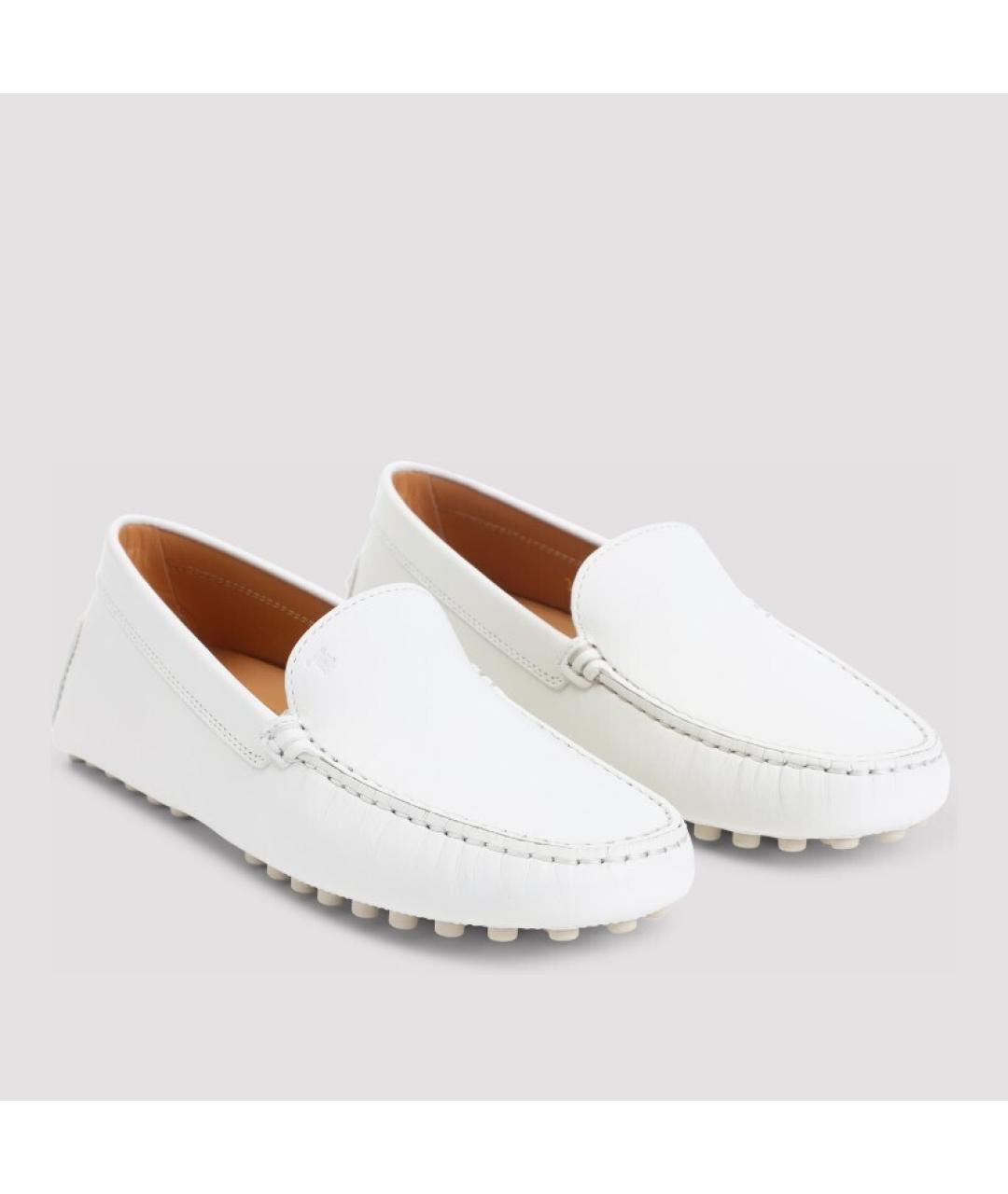 TOD'S Белые кожаные лоферы, фото 3