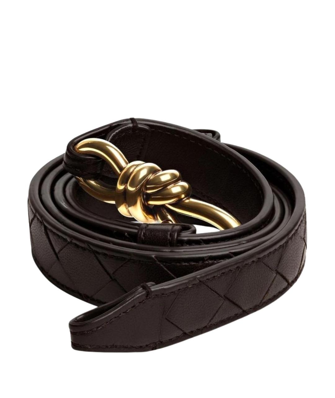 BOTTEGA VENETA Коричневый кожаный ремень, фото 3