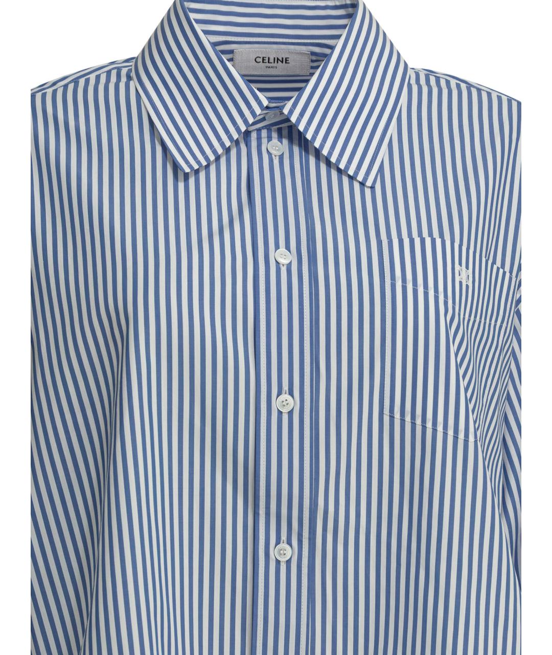 CELINE Голубая хлопковая рубашка, фото 3
