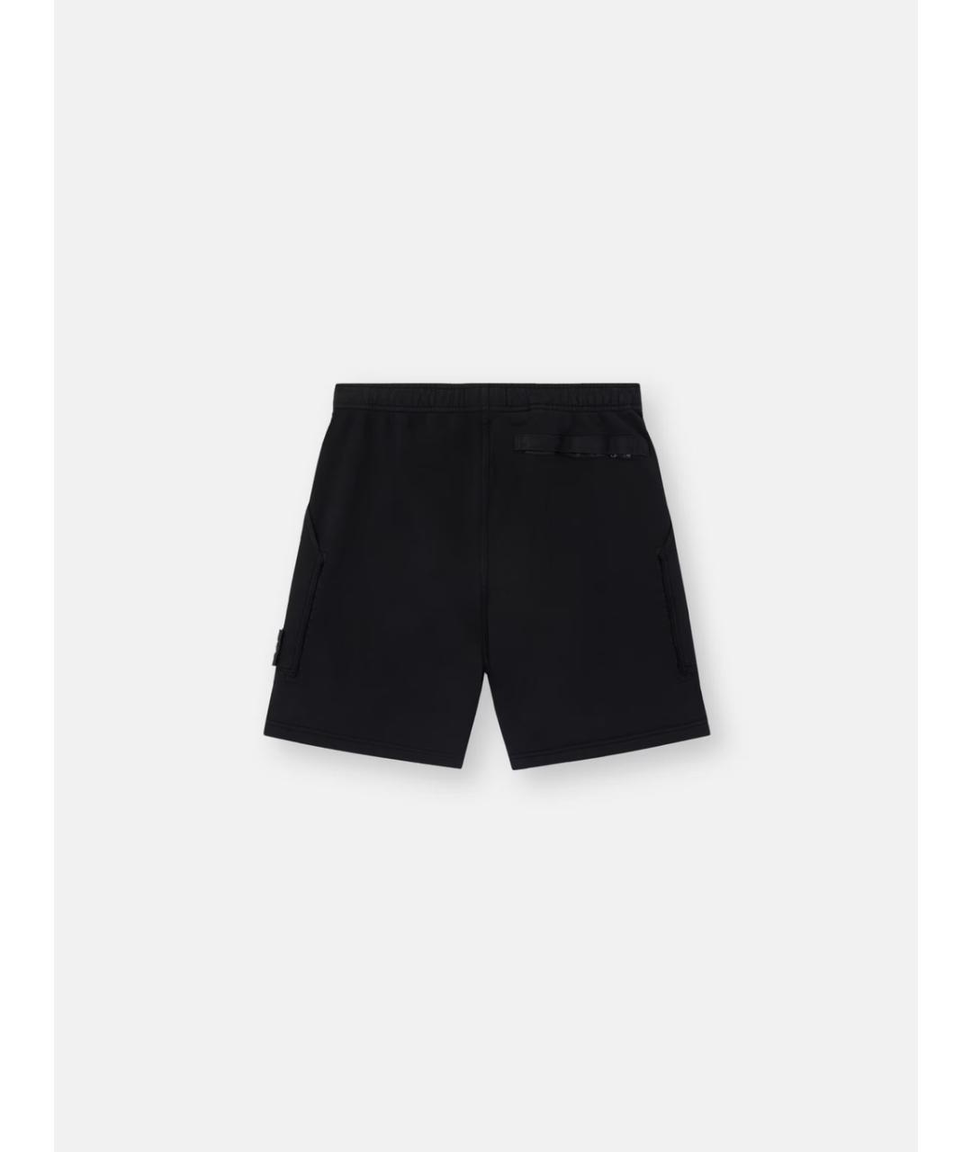 STONE ISLAND Черные хлопковые шорты, фото 2