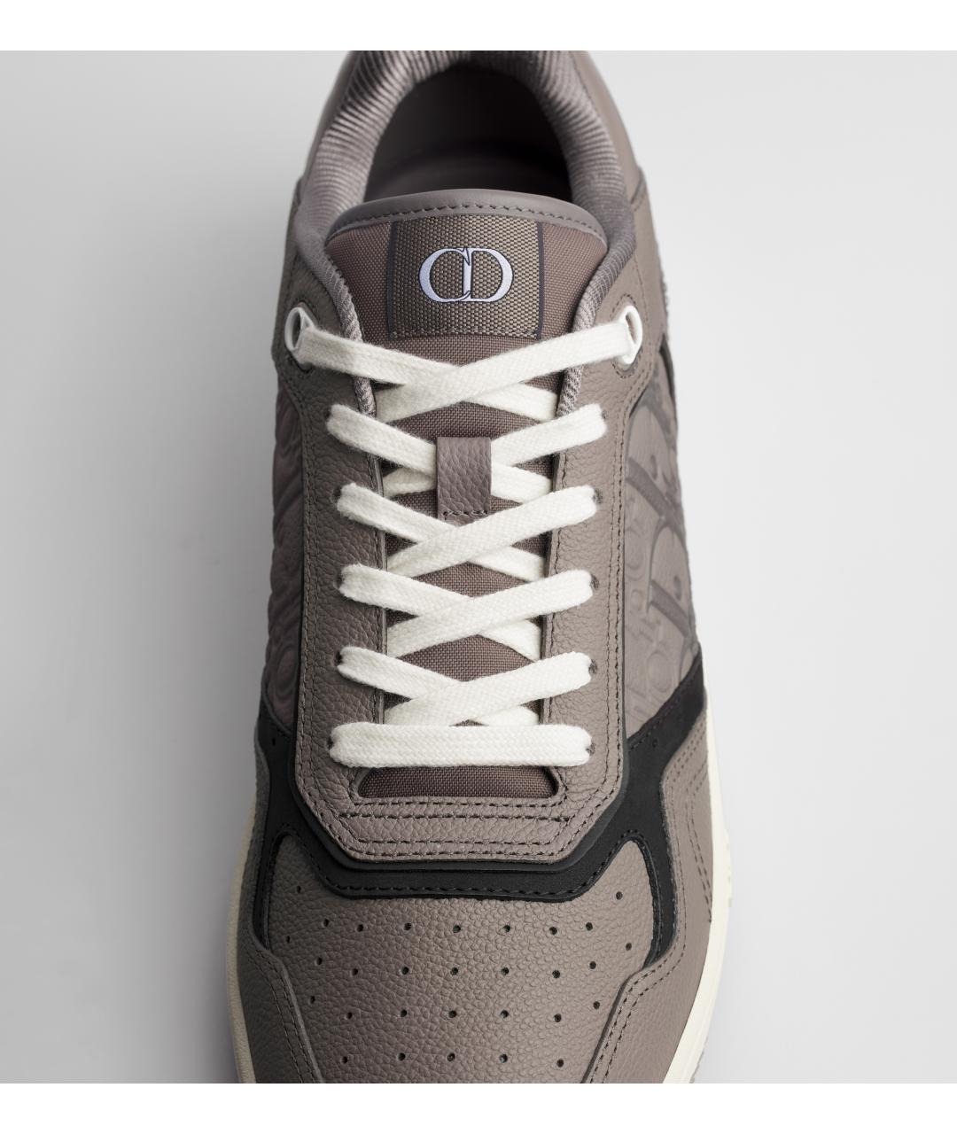 CHRISTIAN DIOR Серые кожаные низкие кроссовки / кеды, фото 5