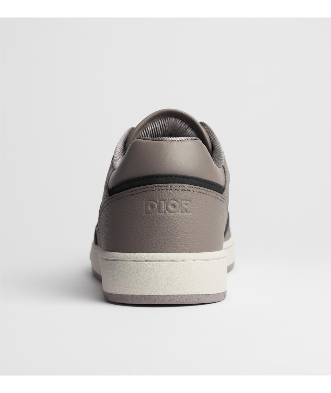 CHRISTIAN DIOR Серые кожаные низкие кроссовки / кеды, фото 3