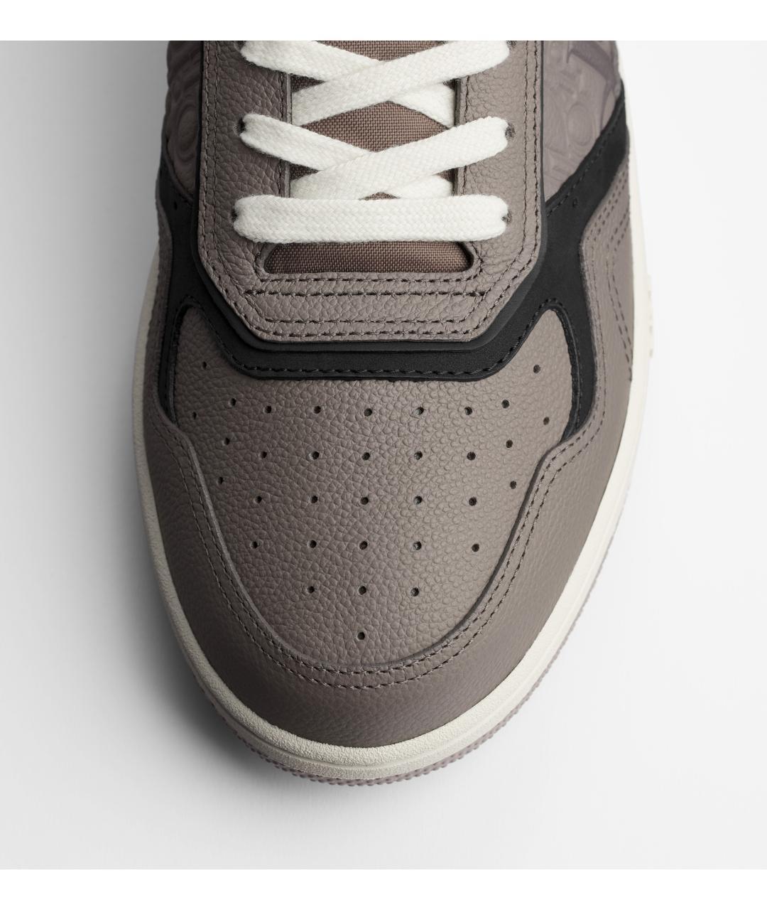 CHRISTIAN DIOR Серые кожаные низкие кроссовки / кеды, фото 4