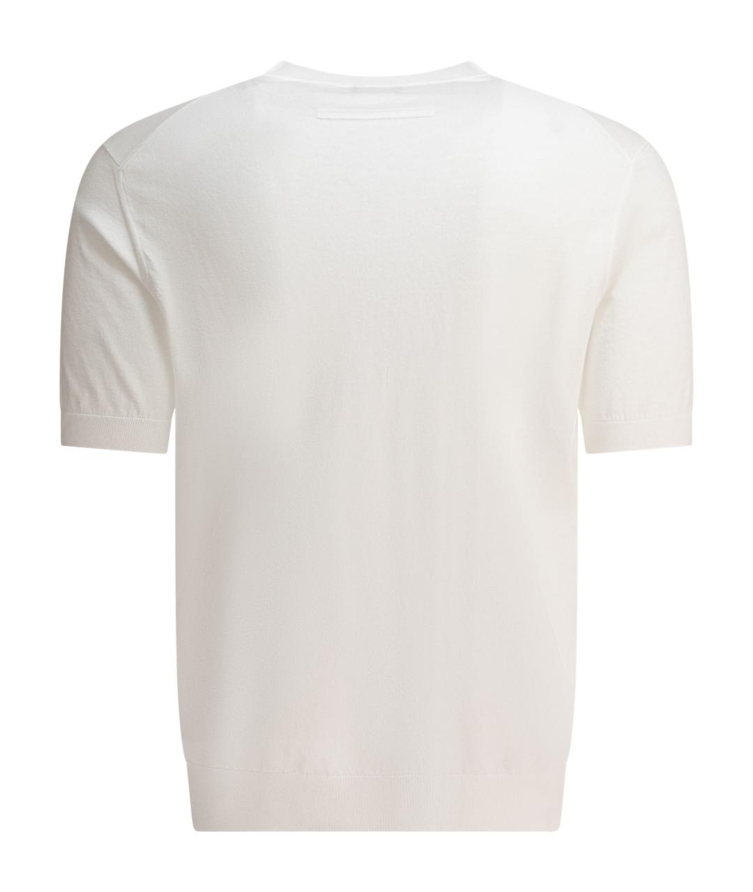 ZEGNA Белая хлопковая футболка, фото 2