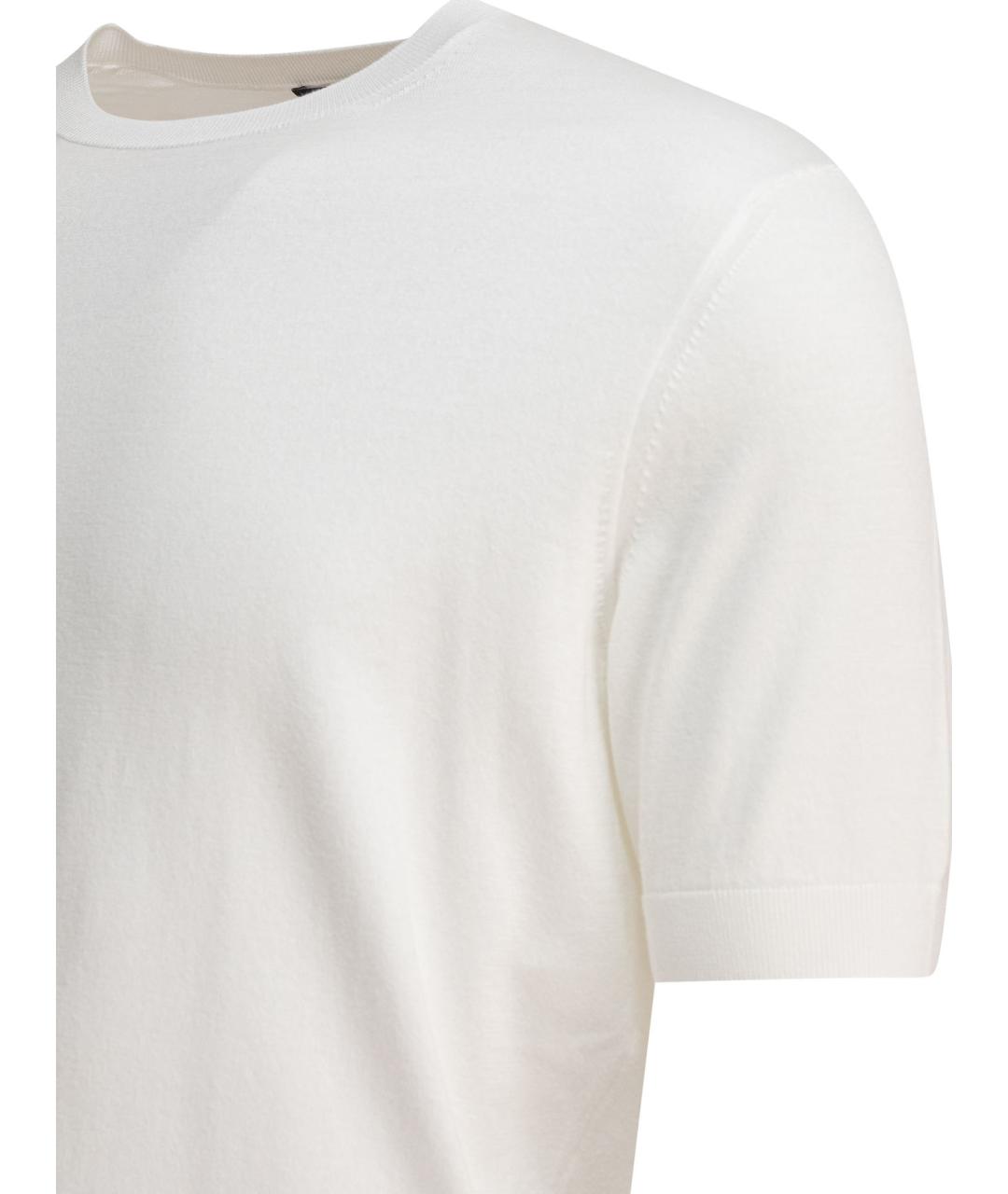 ZEGNA Белая хлопковая футболка, фото 4