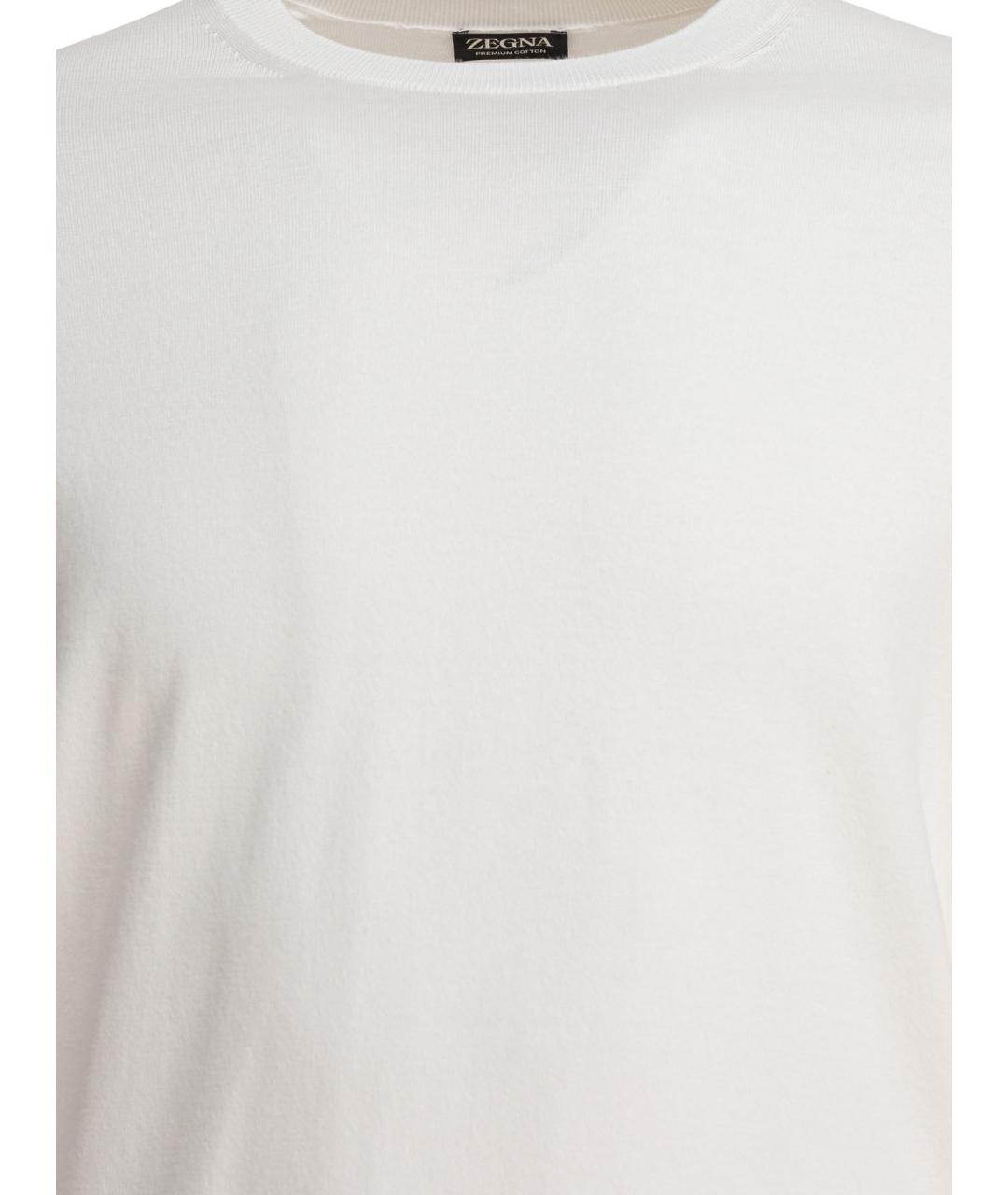 ZEGNA Белая хлопковая футболка, фото 3