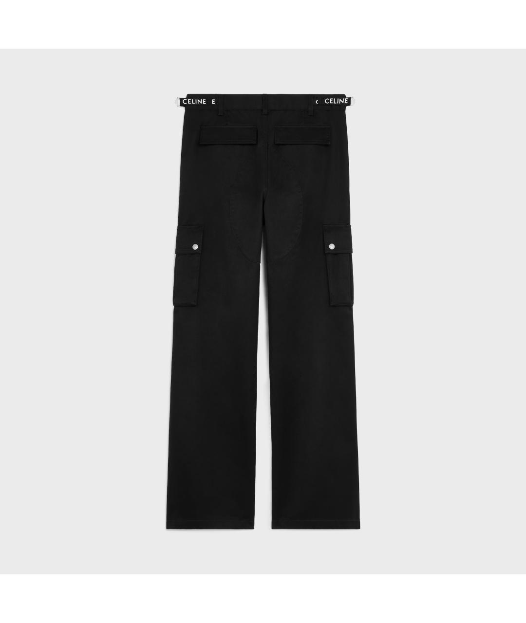 CELINE Черные хлопковые повседневные брюки, фото 2