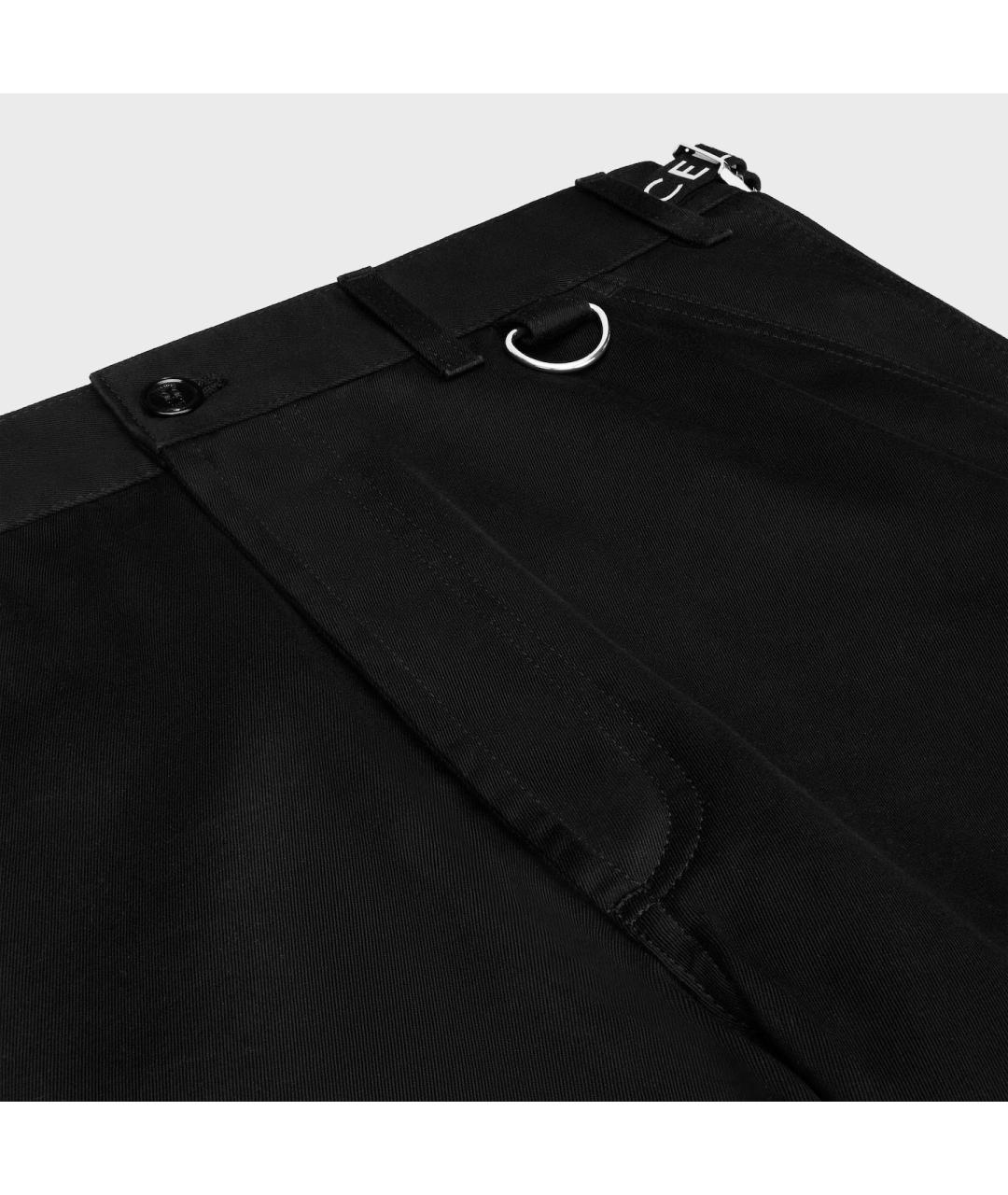 CELINE Черные хлопковые повседневные брюки, фото 3