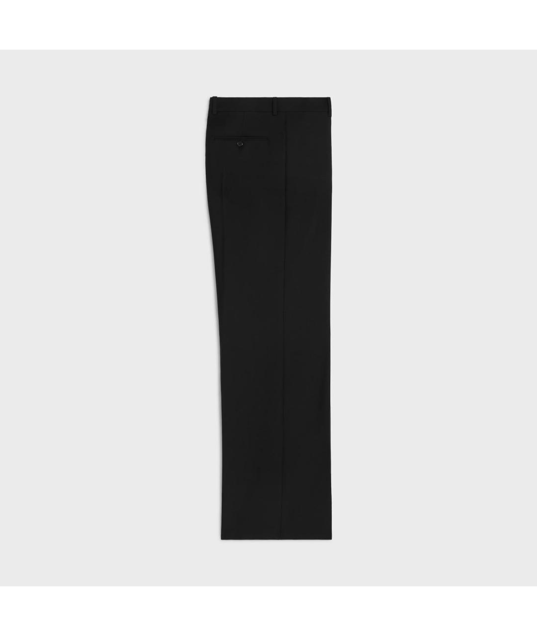 CELINE Черные шерстяные повседневные брюки, фото 2