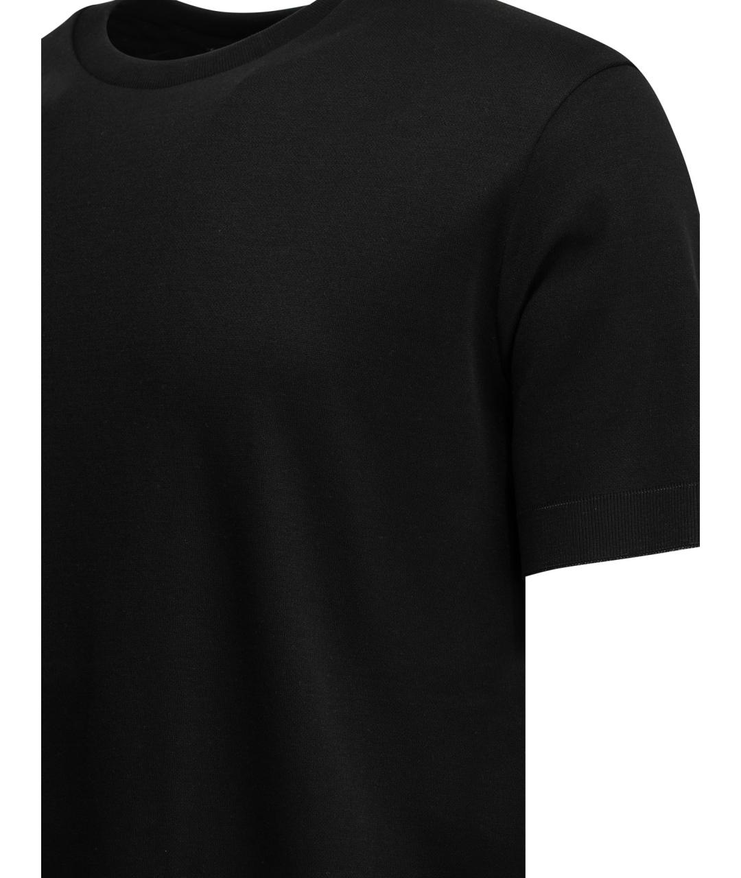 HERNO Черная хлопковая футболка, фото 4