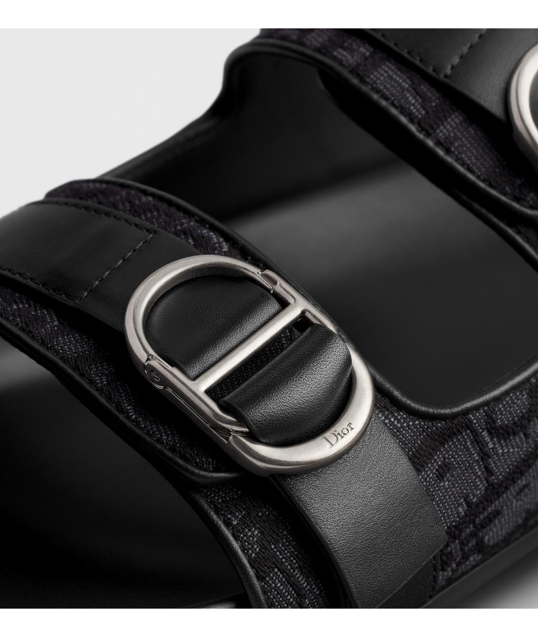 CHRISTIAN DIOR Черные текстильные сандалии, фото 3