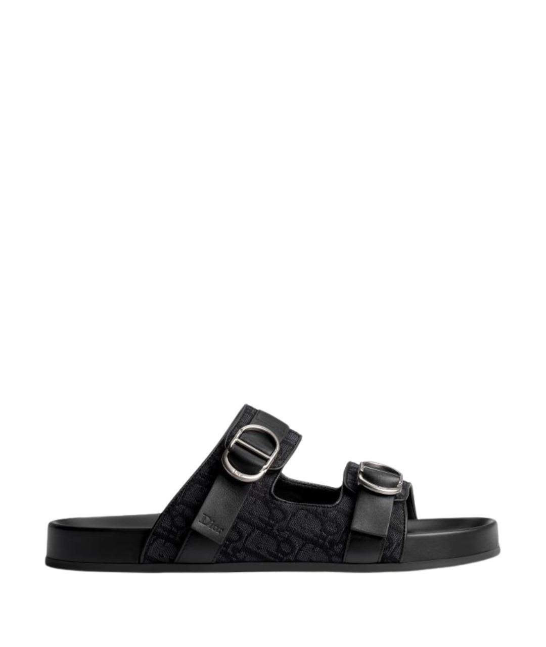 CHRISTIAN DIOR Черные текстильные сандалии, фото 1