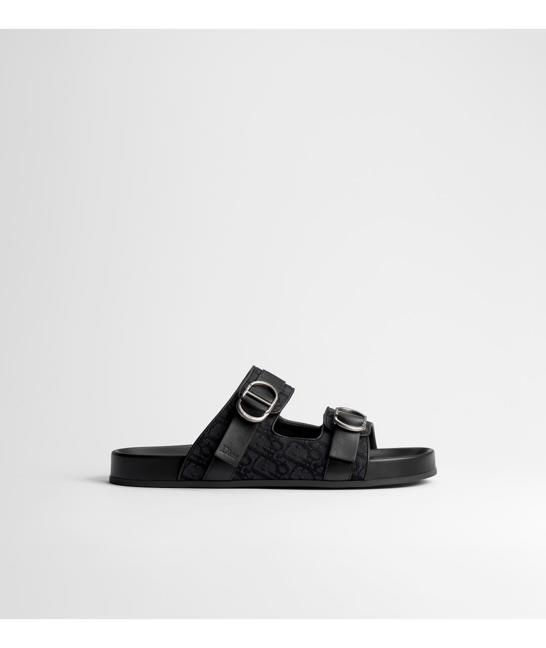 CHRISTIAN DIOR Черные текстильные сандалии, фото 5