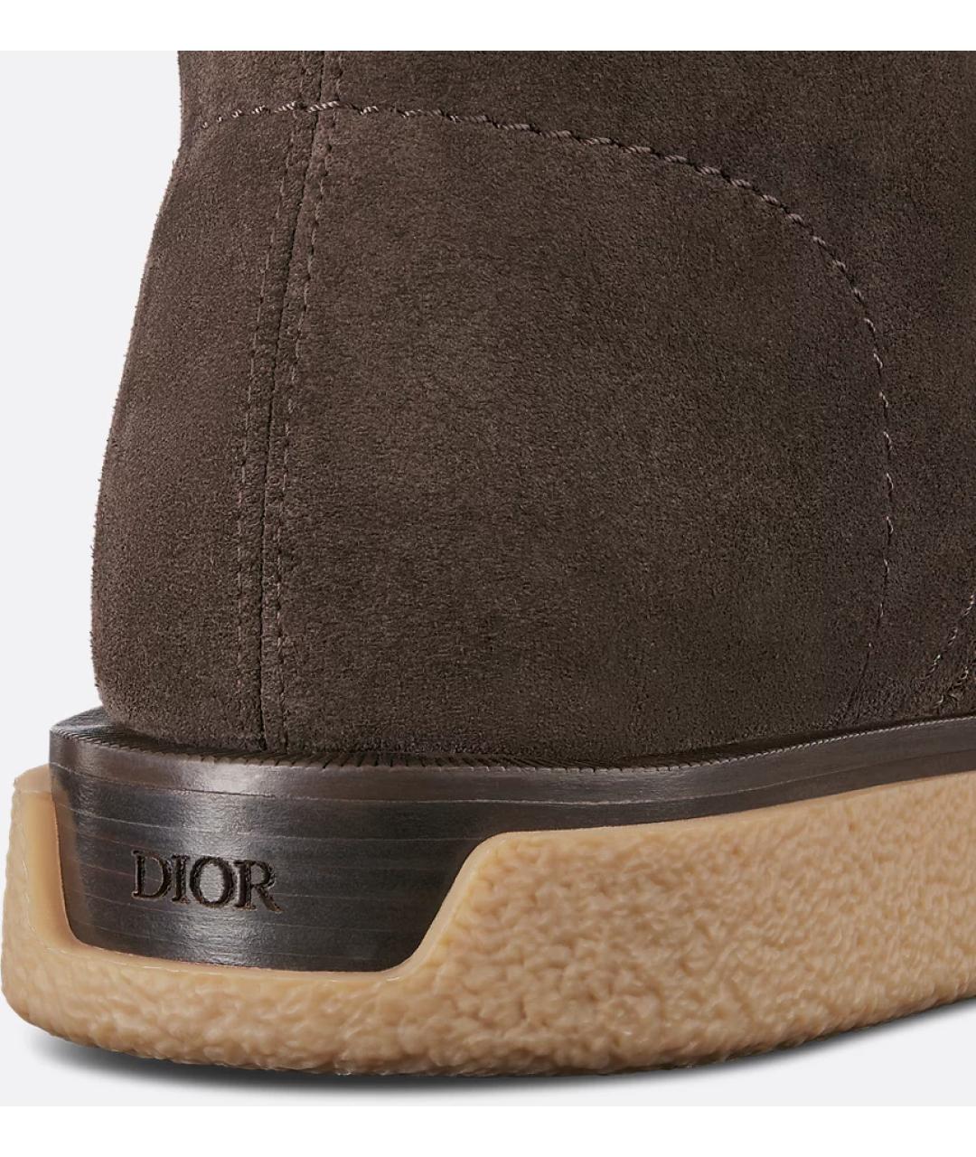 CHRISTIAN DIOR Коричневые замшевые низкие ботинки, фото 4