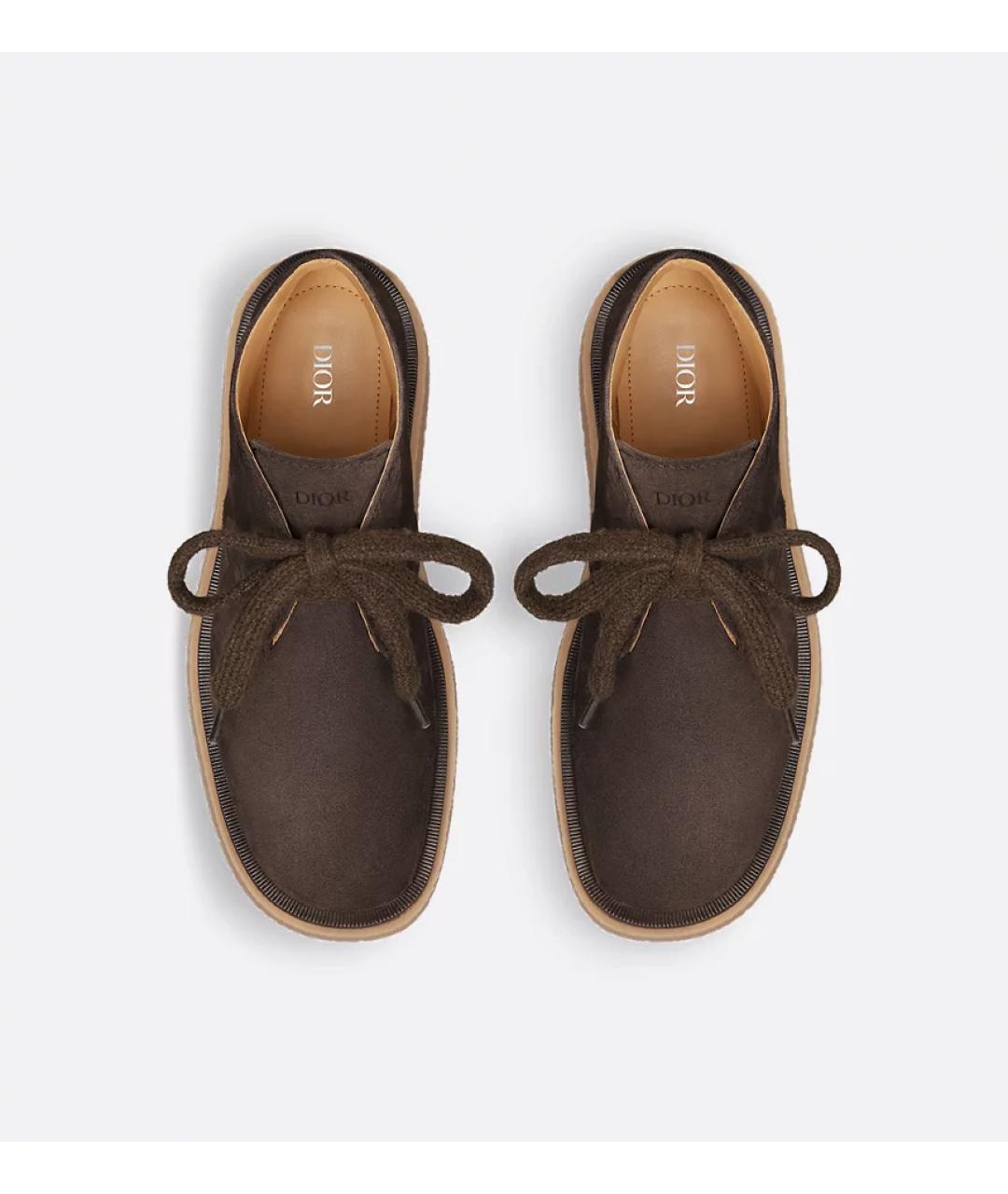 CHRISTIAN DIOR Коричневые замшевые низкие ботинки, фото 3