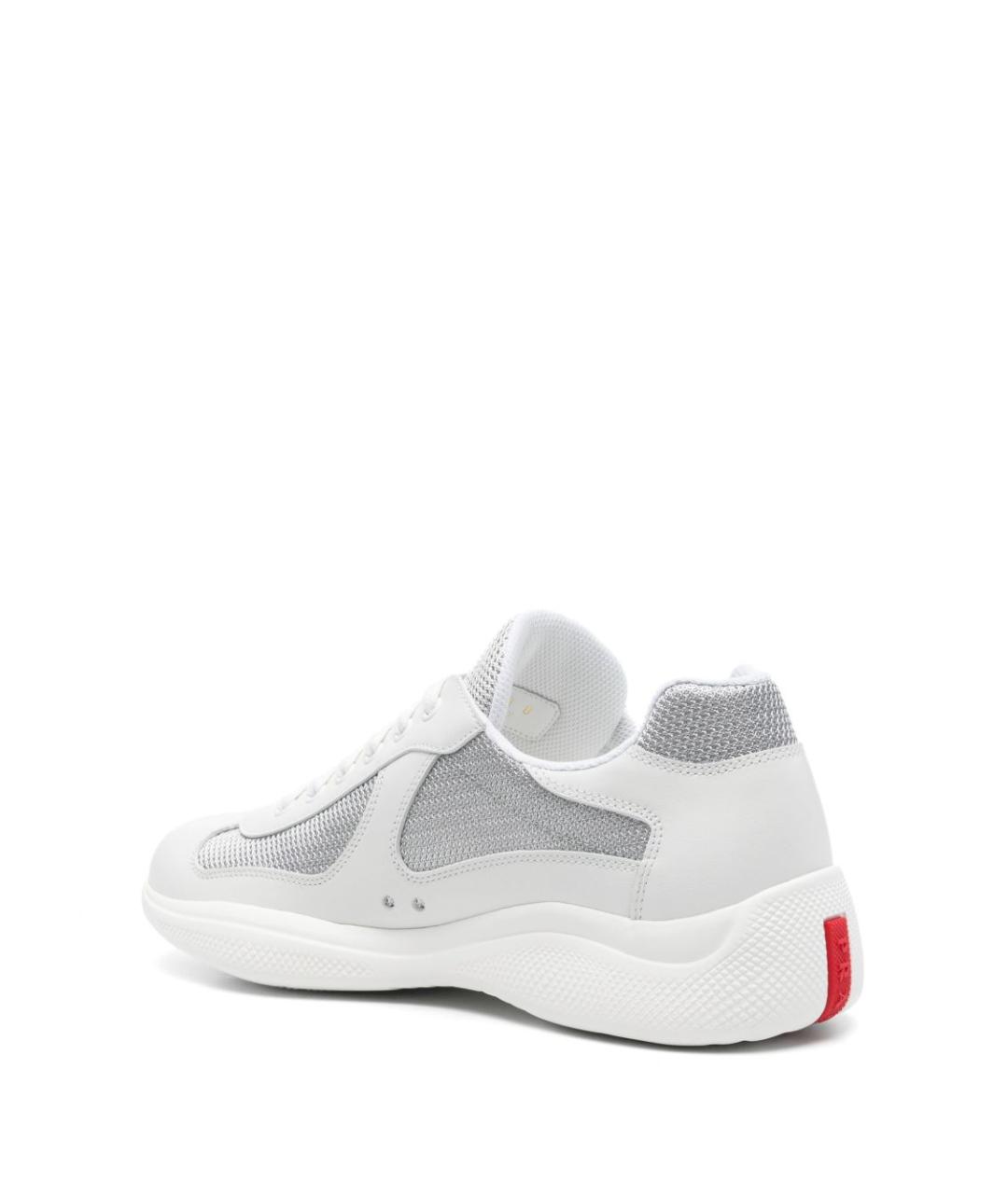 PRADA Белые текстильные низкие кроссовки / кеды, фото 2