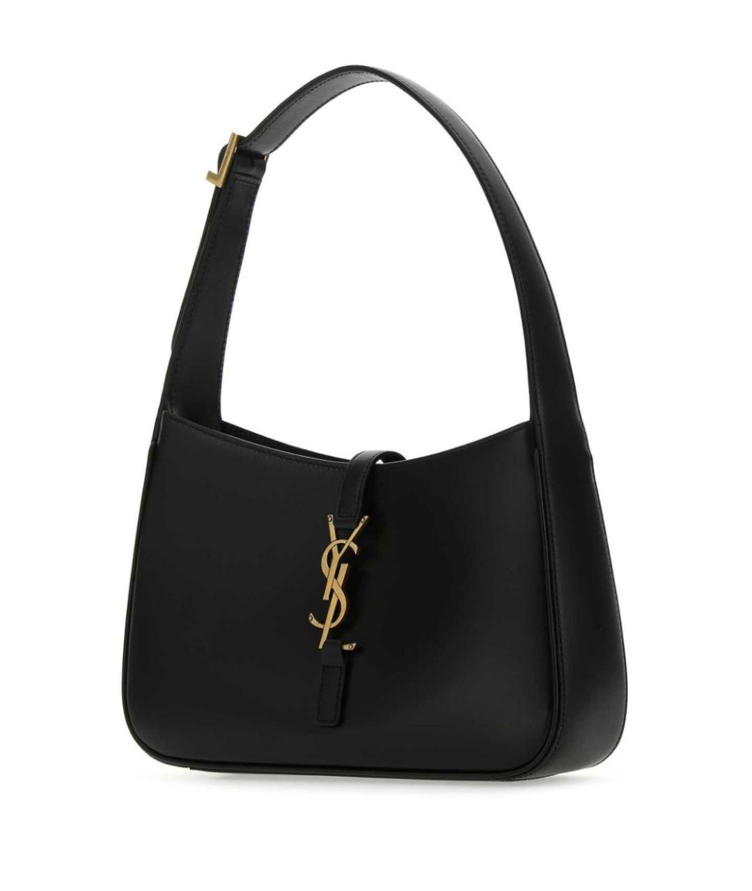 SAINT LAURENT Черная кожаная сумка с короткими ручками, фото 5