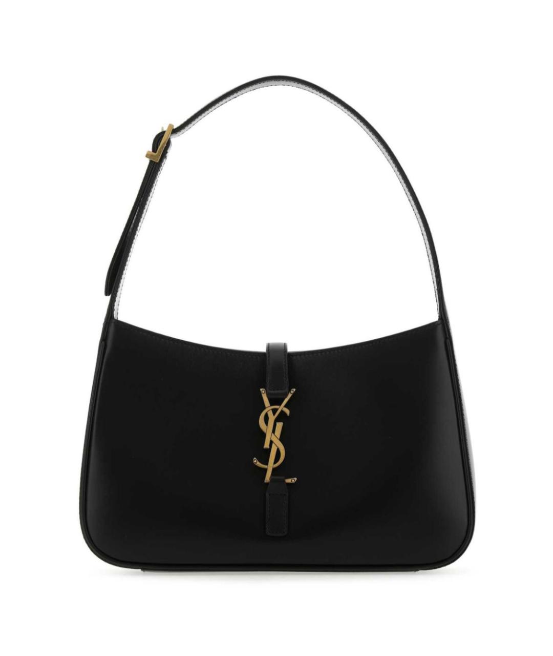 SAINT LAURENT Черная кожаная сумка с короткими ручками, фото 1