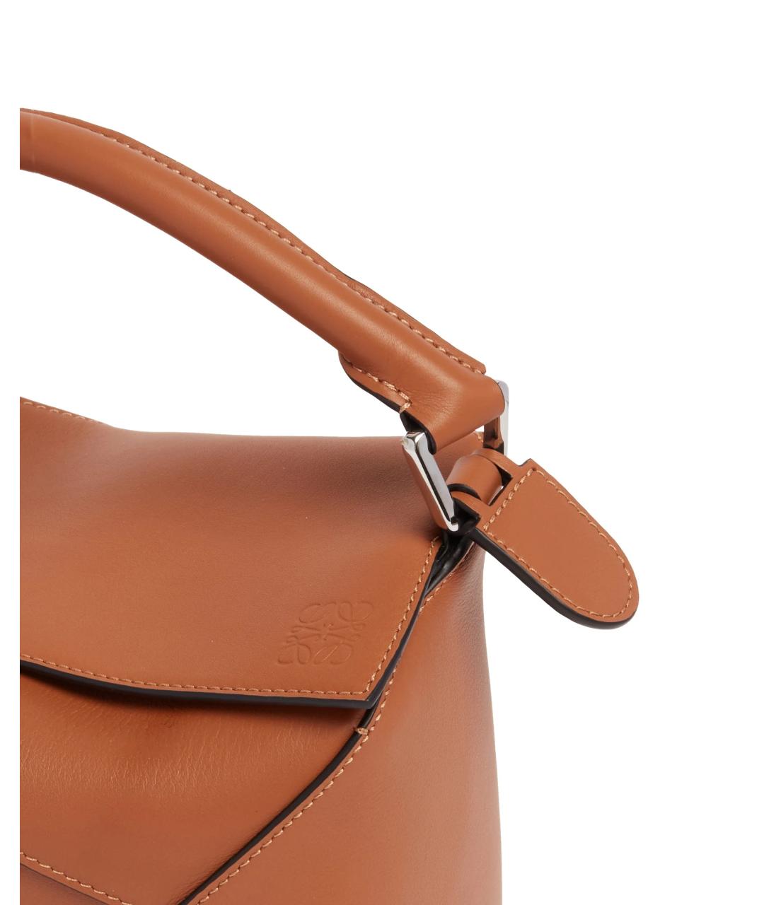 LOEWE Коричневая кожаная сумка с короткими ручками, фото 2