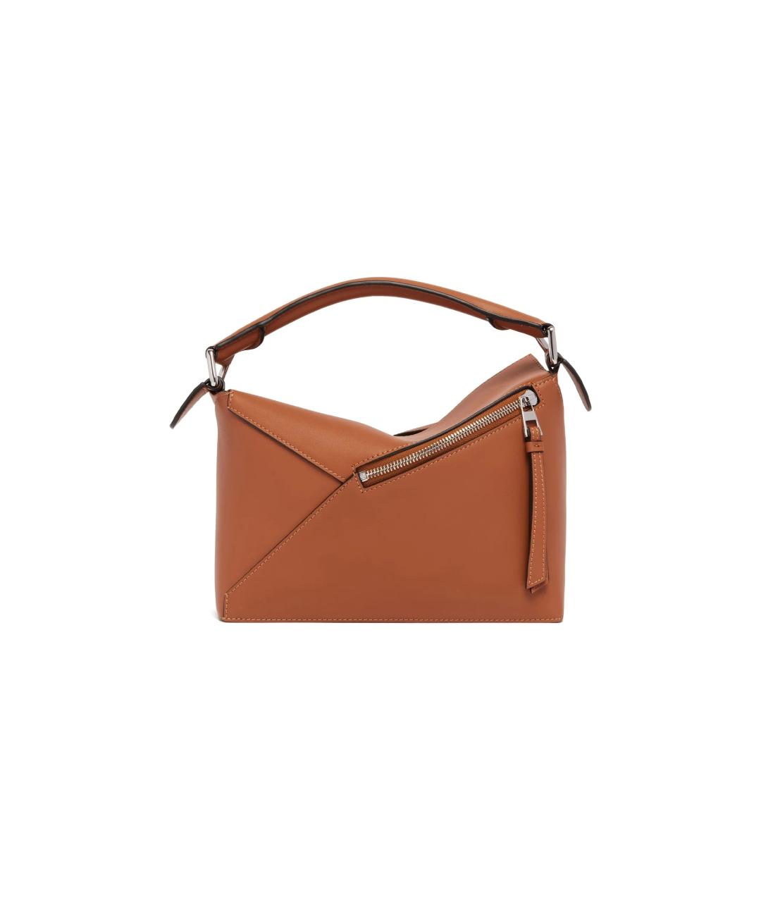 LOEWE Коричневая кожаная сумка с короткими ручками, фото 4