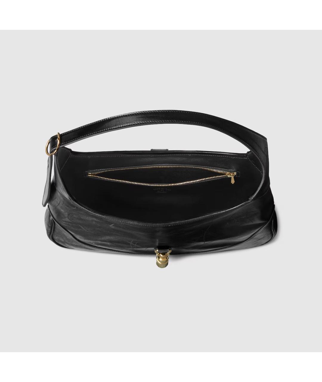 GUCCI Черная кожаная сумка через плечо, фото 4