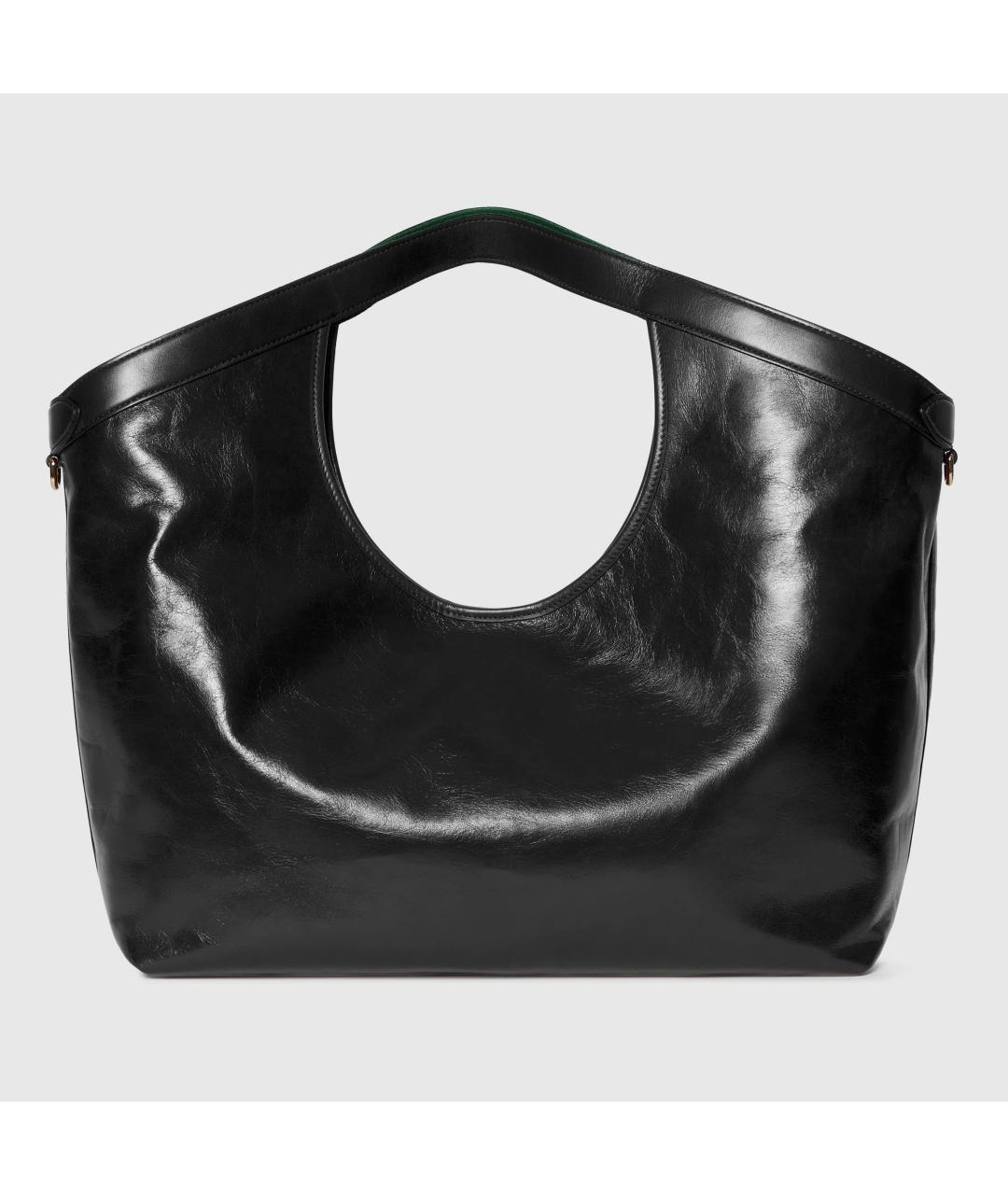 GUCCI Черная кожаная сумка с короткими ручками, фото 4