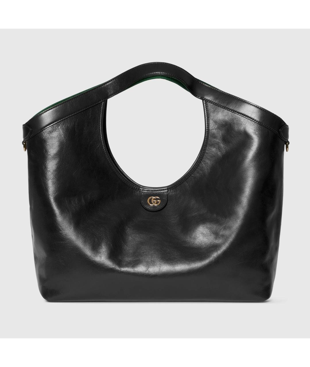 GUCCI Черная кожаная сумка с короткими ручками, фото 1