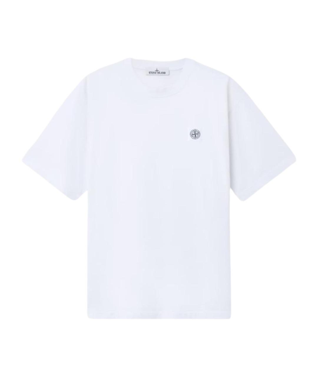 STONE ISLAND Белая хлопковая футболка, фото 1