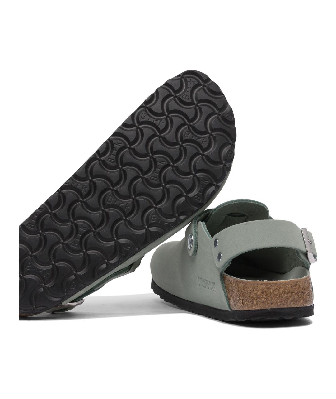 BIRKENSTOCK Зеленые кожаные сандалии, фото 5