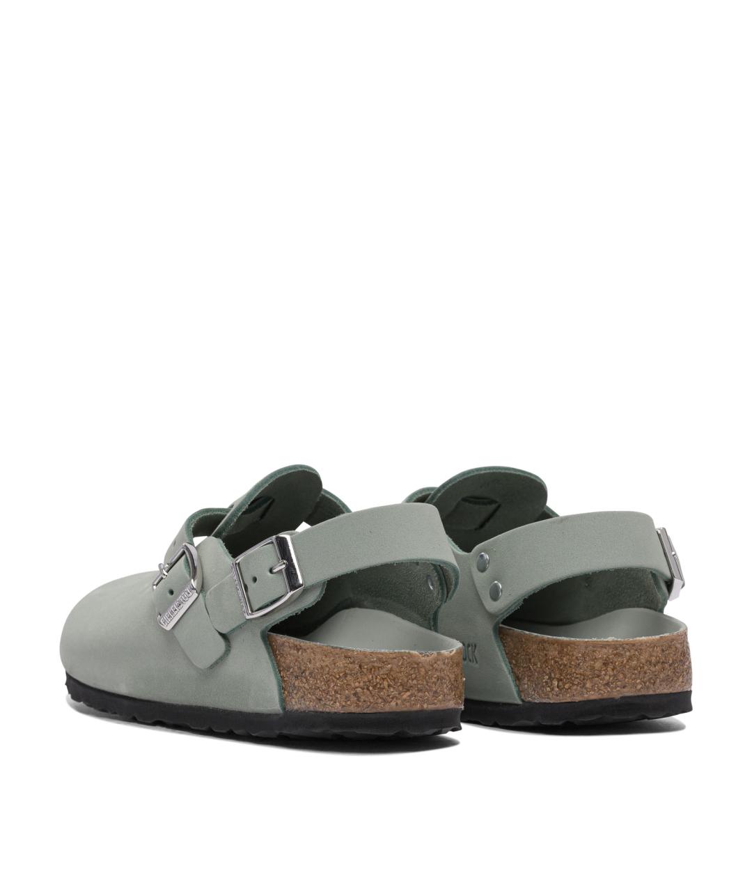 BIRKENSTOCK Зеленые кожаные сандалии, фото 4