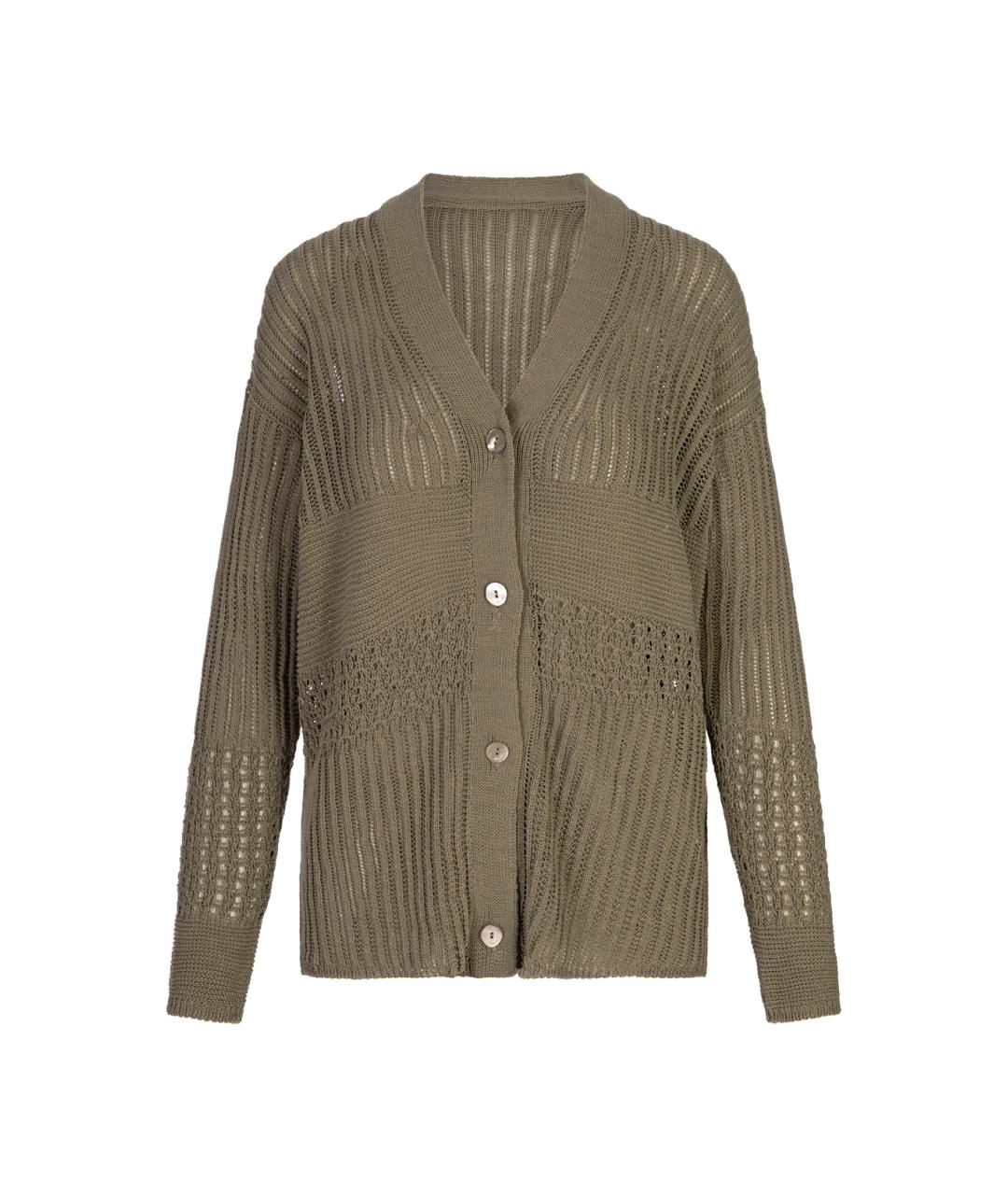 MAX MARA Зеленый хлопковый кардиган, фото 1