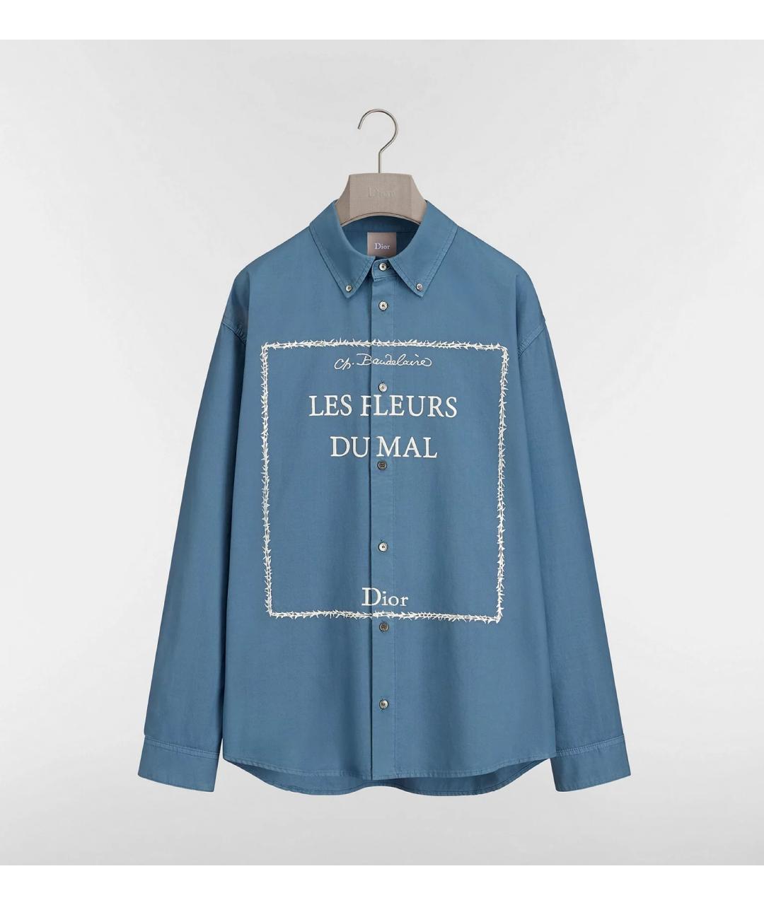 CHRISTIAN DIOR Синяя хлопковая кэжуал рубашка, фото 4