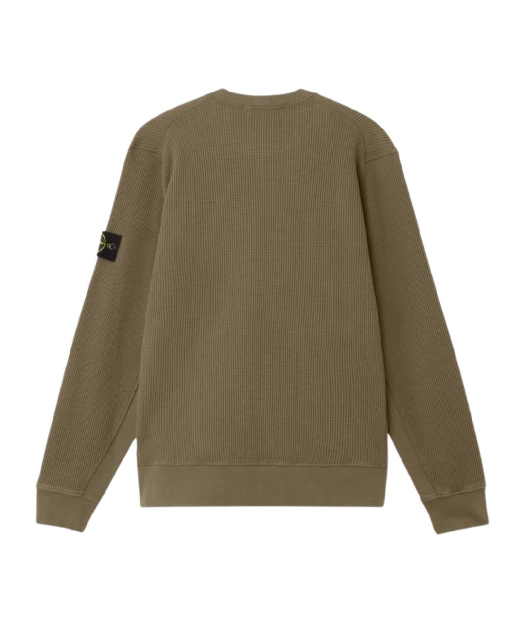 STONE ISLAND Зеленый хлопковый джемпер / свитер, фото 2