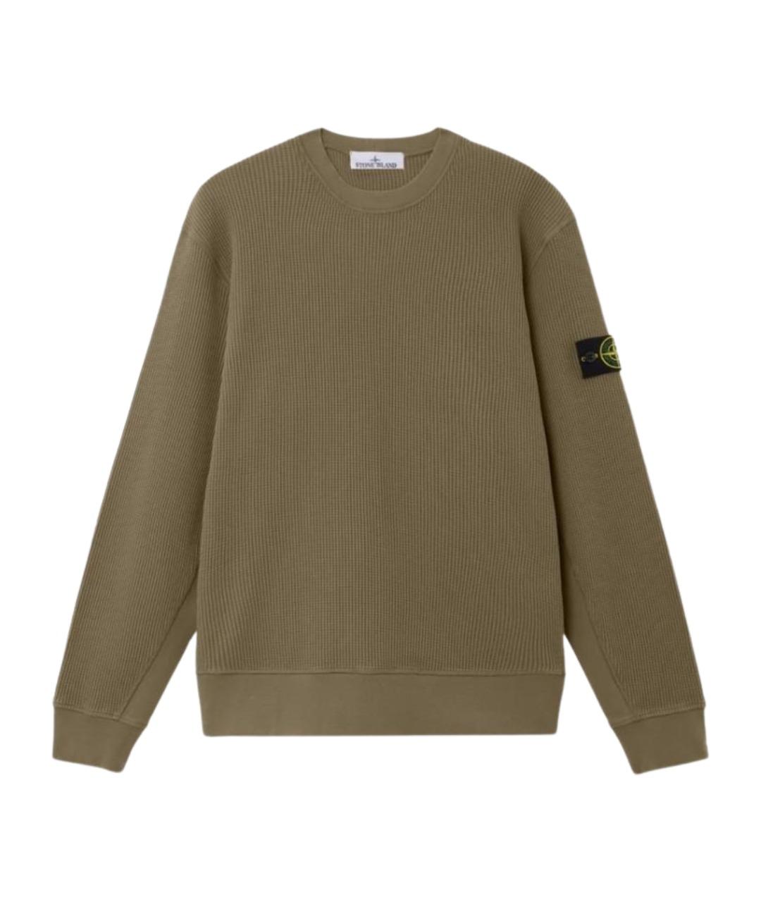 STONE ISLAND Зеленый хлопковый джемпер / свитер, фото 1