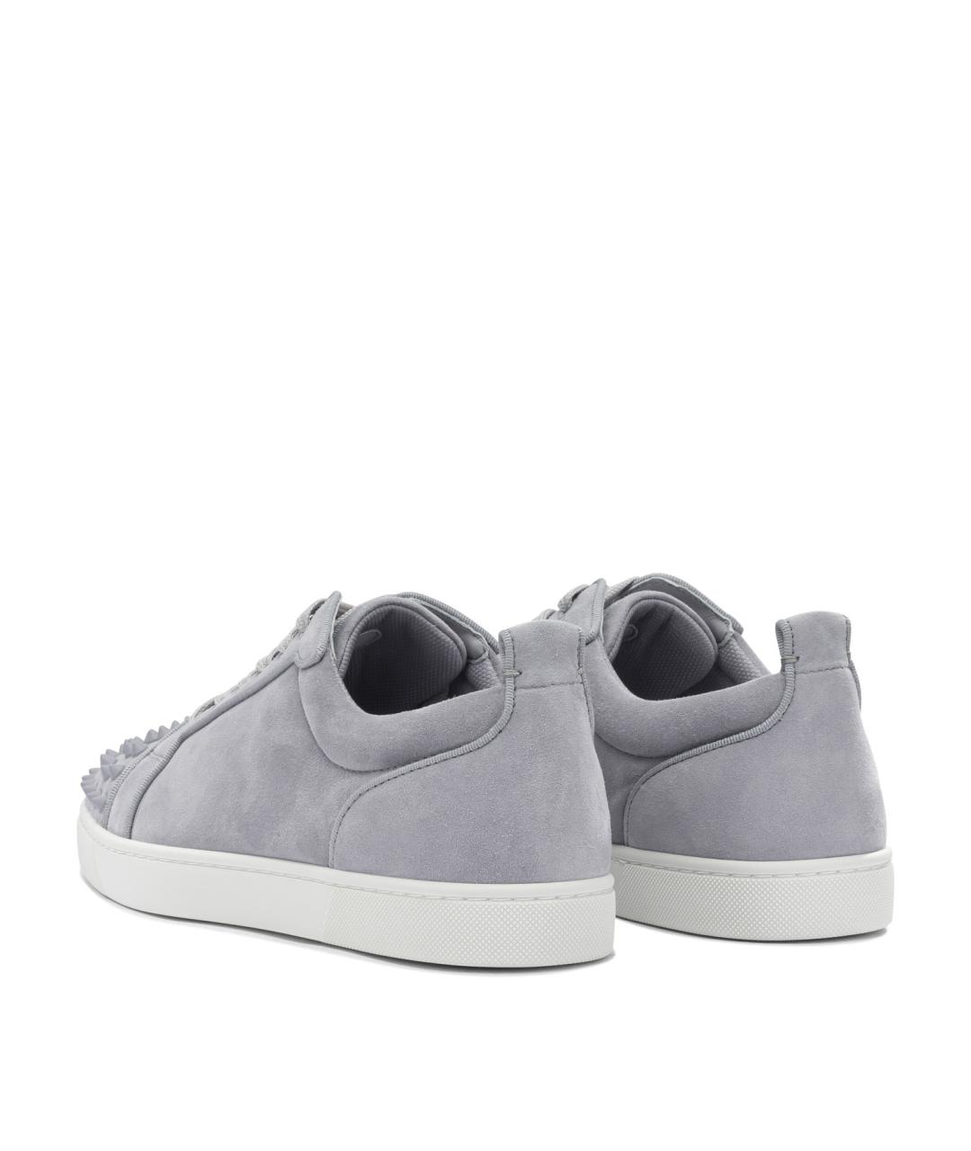 CHRISTIAN LOUBOUTIN Серые замшевые низкие кроссовки / кеды, фото 4