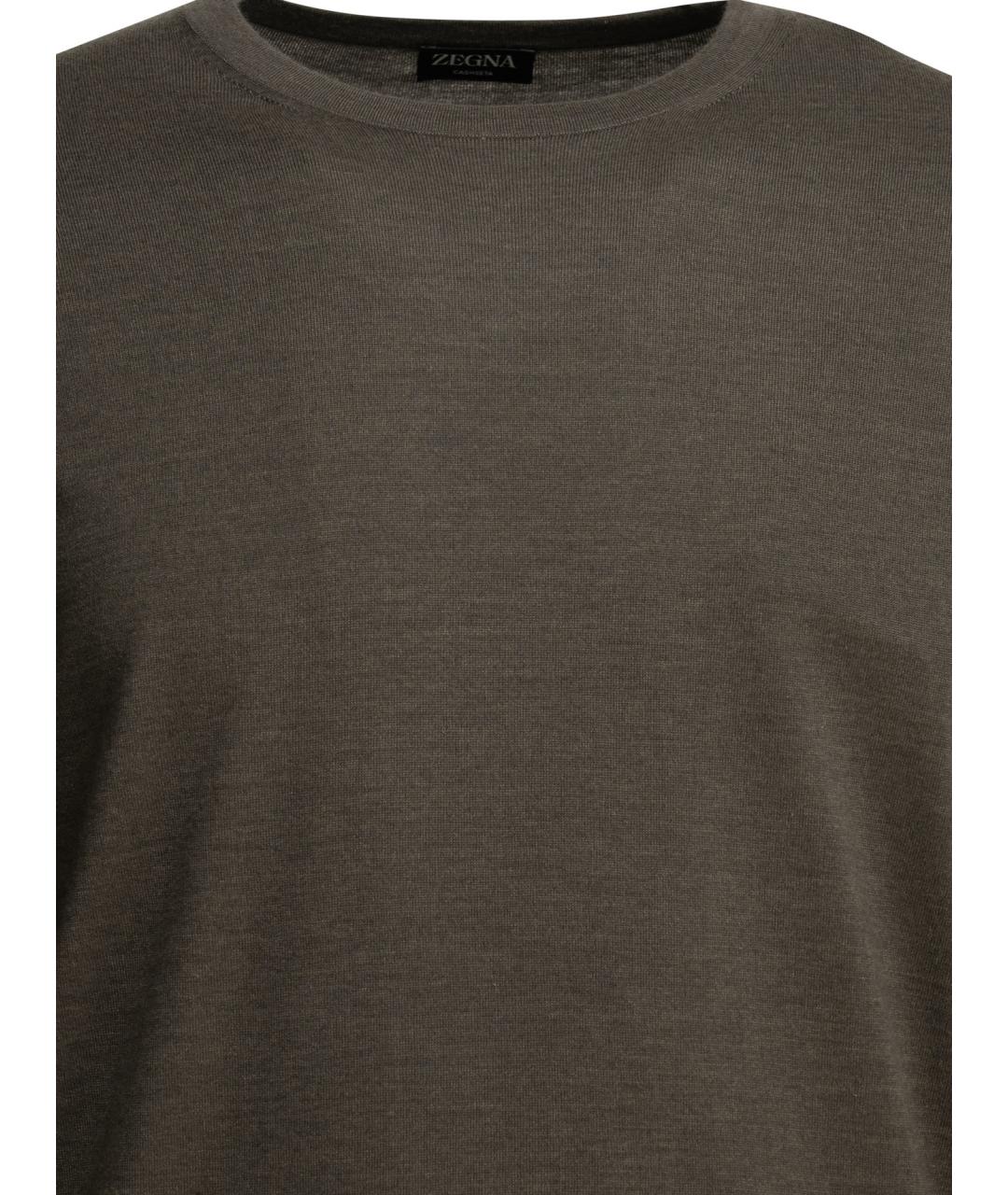 ZEGNA Коричневый кашемировый джемпер / свитер, фото 3