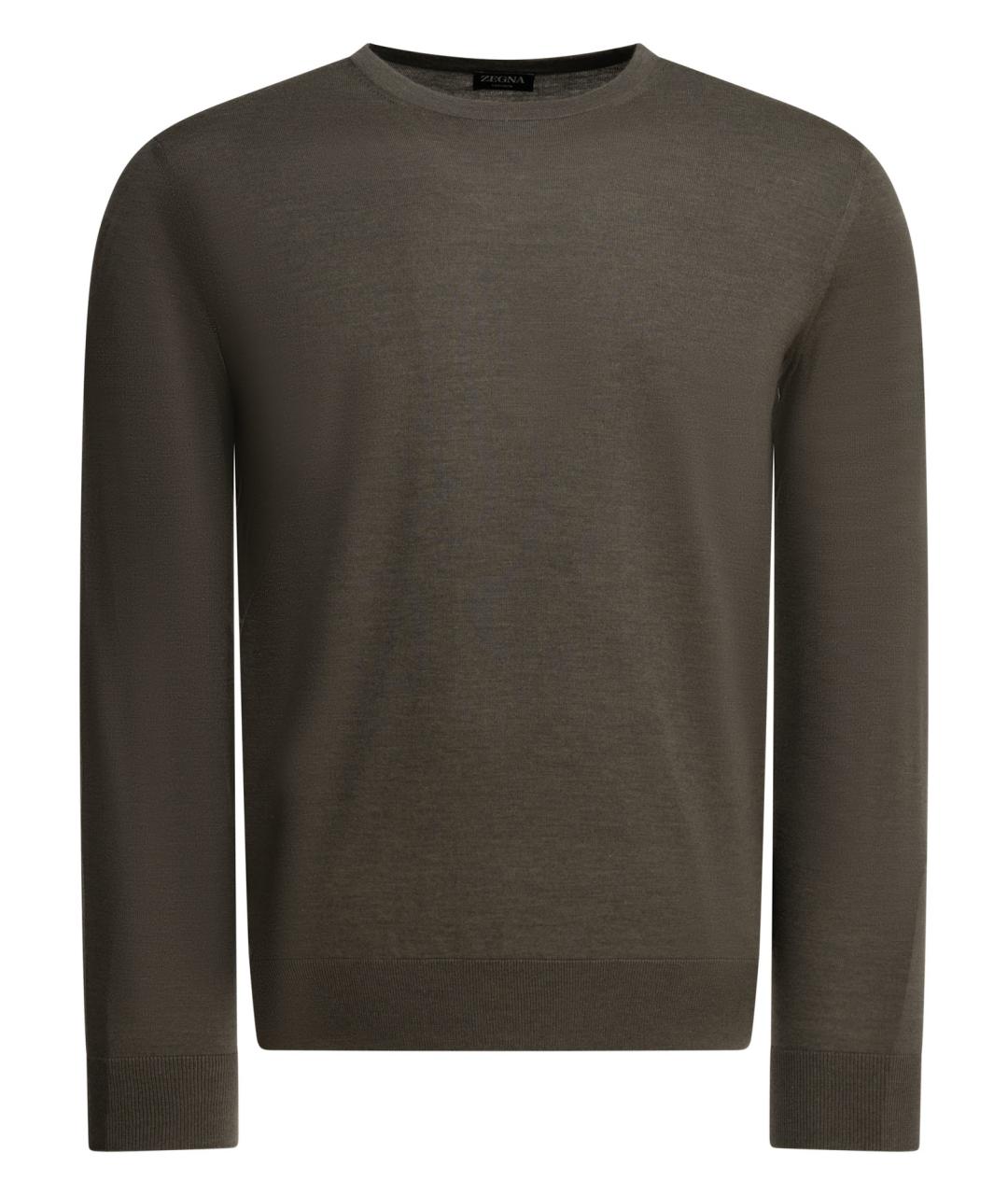 ZEGNA Коричневый кашемировый джемпер / свитер, фото 1