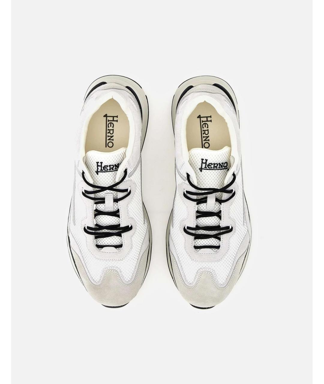 HERNO Белые синтетические низкие кроссовки / кеды, фото 7