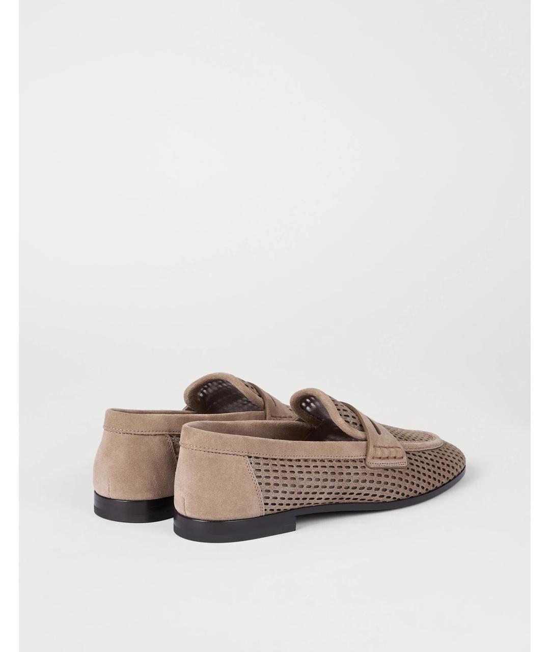 BRUNELLO CUCINELLI Бежевые замшевые лоферы, фото 4