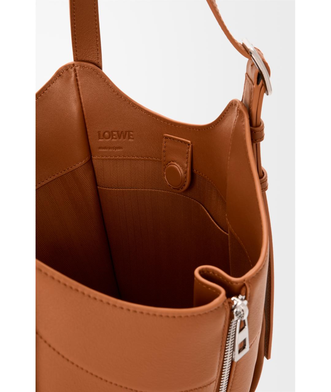 LOEWE Коричневая кожаная сумка через плечо, фото 6