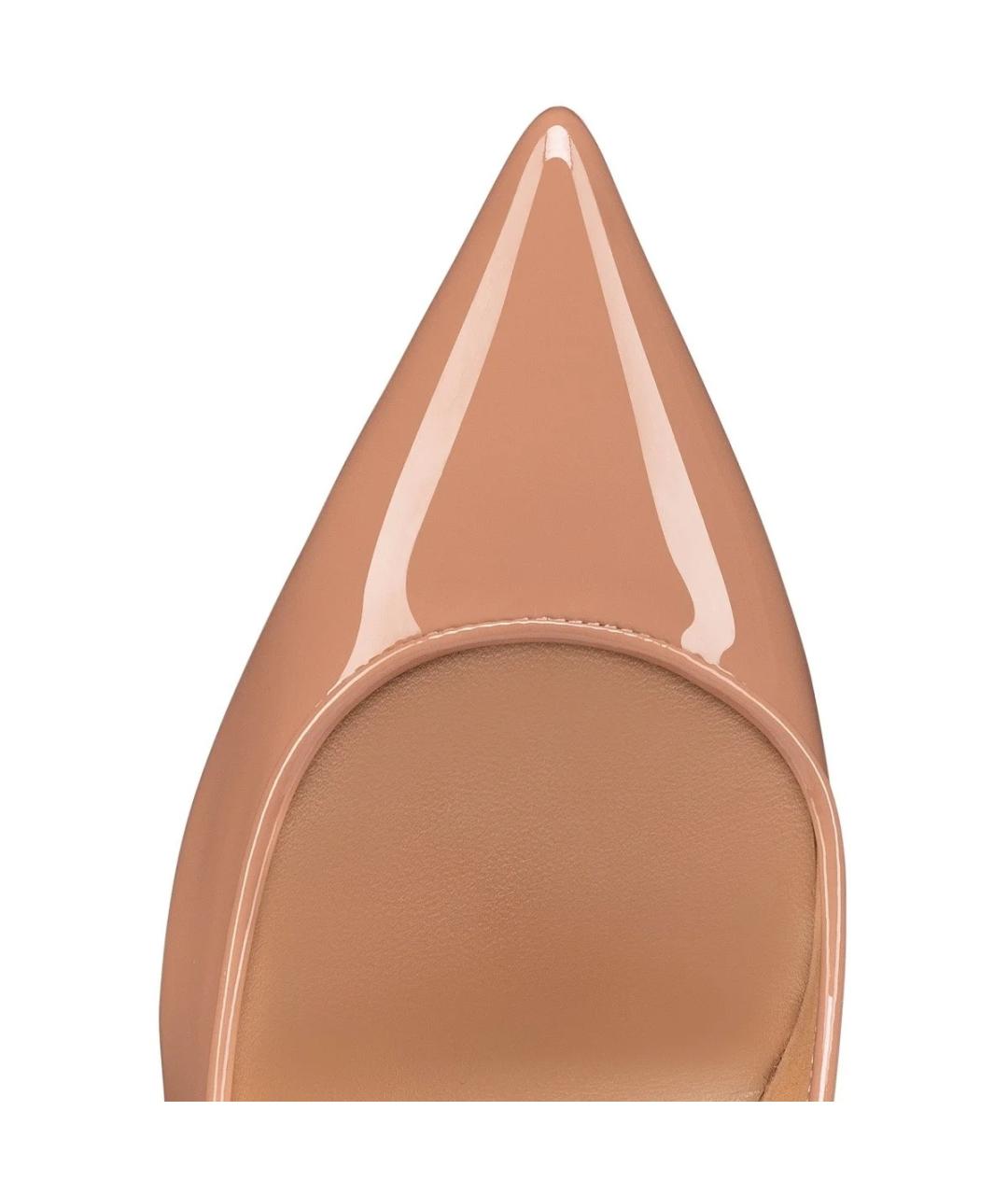 CHRISTIAN LOUBOUTIN Бежевые туфли из лакированной кожи, фото 3