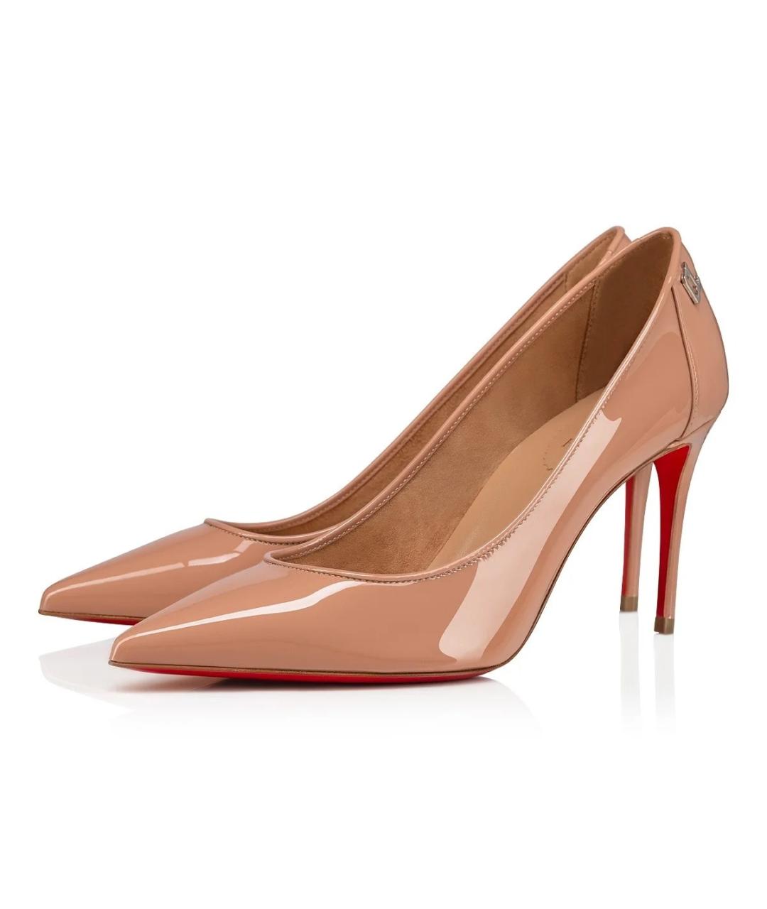 CHRISTIAN LOUBOUTIN Бежевые туфли из лакированной кожи, фото 2