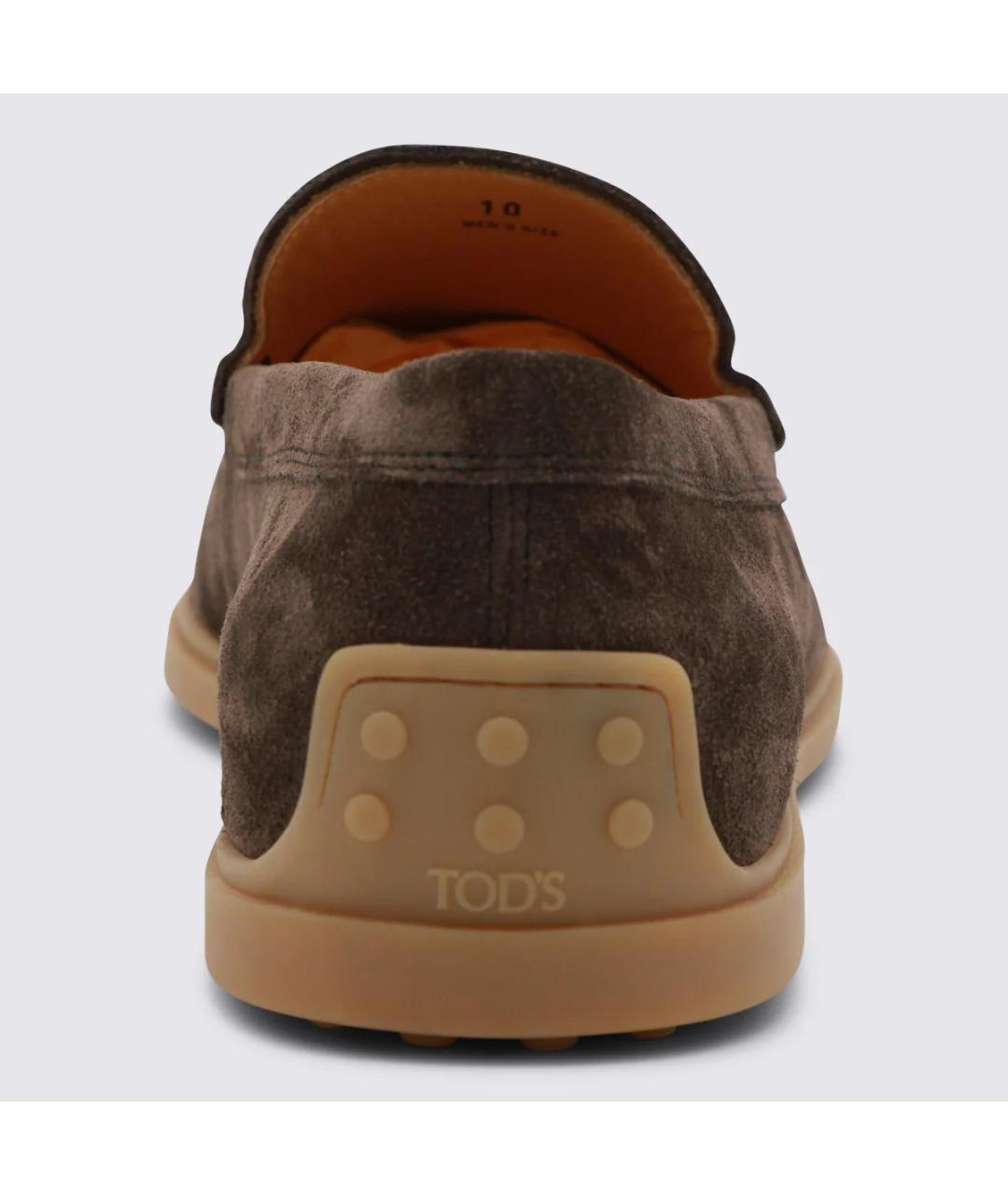 TOD'S Коричневые замшевые лоферы, фото 2