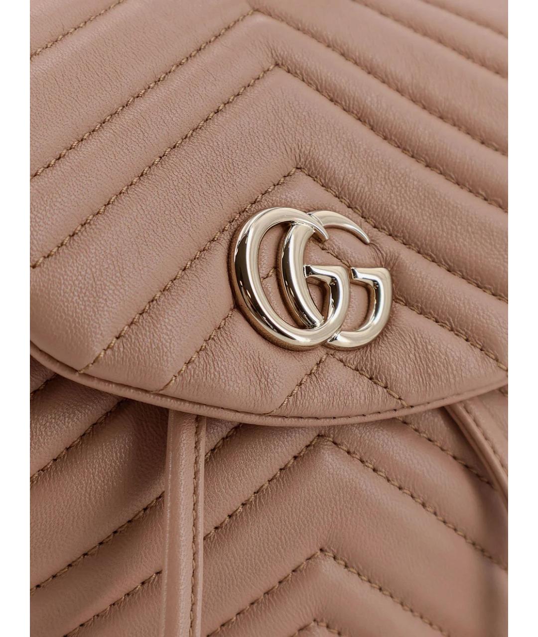 GUCCI Бежевый кожаный рюкзак, фото 2